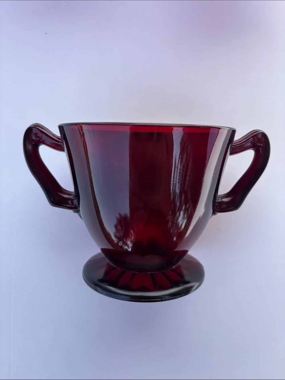Vintage anchor hocking royal ruby red sherbet cup sugar bowl mug cranberry glass